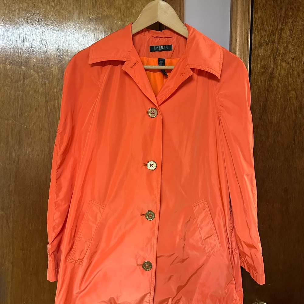 Ralph Lauren Women's Vibrant Orange Trench Coat